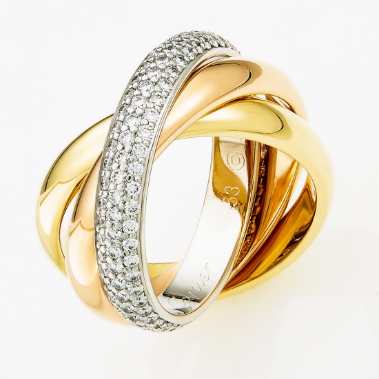Кольцо из комбинированного золота 750 пробы c 102 бриллиантами, Л28071556 за 600000