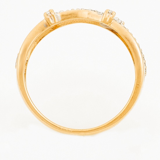 Кольцо из комбинированного золота 585 пробы c фианитами, Л35058851 за 15600