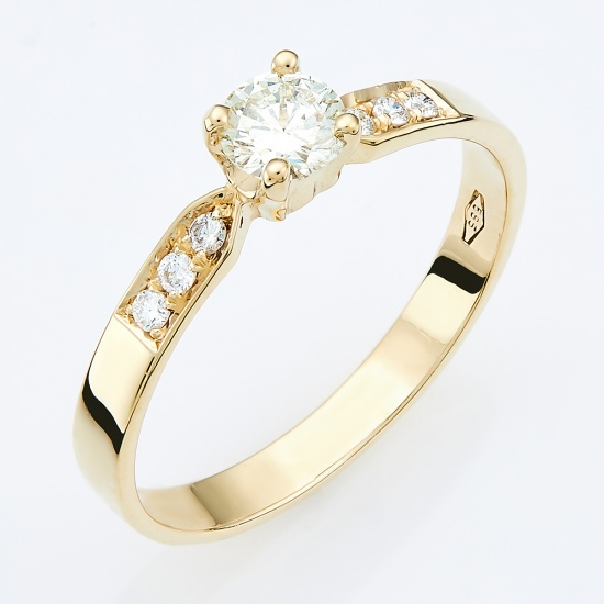 Кольцо из желтого золота 585 пробы c 7 бриллиантами, Л23145512 за 44450