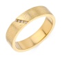 Кольцо обручальное из желтого золота 585 пробы c 4 бриллиантами 036016 фото 1