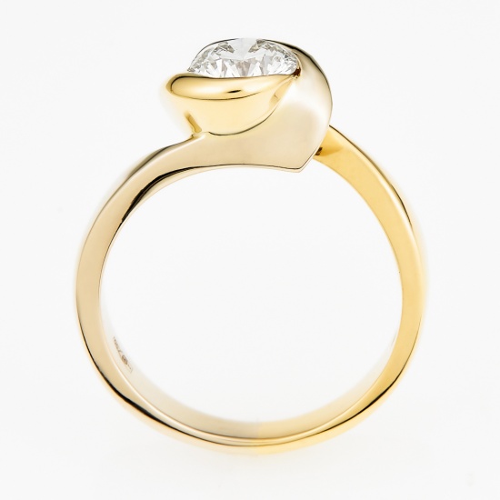 Кольцо из комбинированного золота 750 пробы c 1 бриллиантом, Л28068879 за 453900