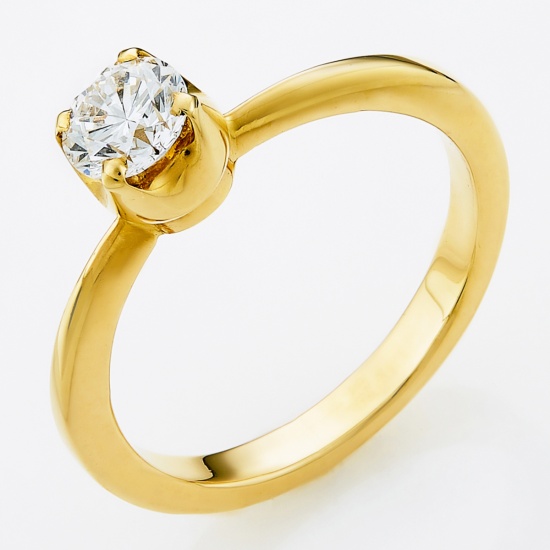 Кольцо из желтого золота 750 пробы c 1 бриллиантом, Л29089461 за 101815