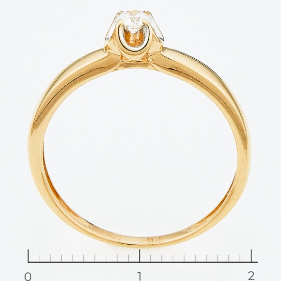 Кольцо из красного золота 585 пробы c 1 бриллиантом, Л57027396 за 11000