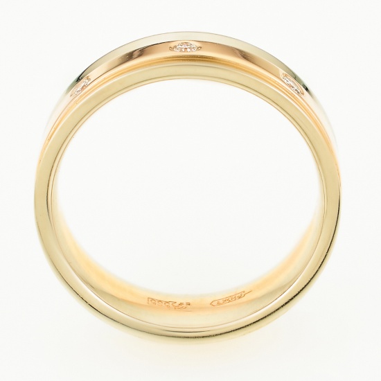 Кольцо из комбинированного золота 585 пробы c 3 бриллиантами, Л25078974 за 26000