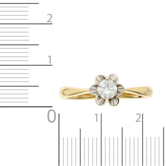 Кольцо из комбинированного золота 750 пробы c 1 бриллиантом, Л36001634 за 69000