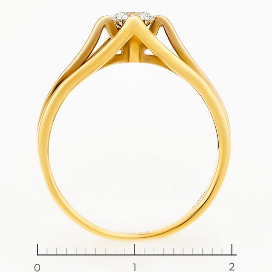 Кольцо из желтого золота 750 пробы c 1 бриллиантом, Л08072120 за 71600