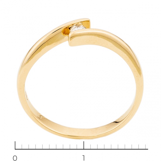 Кольцо из желтого золота 585 пробы c 1 бриллиантом, Л63019134 за 9540