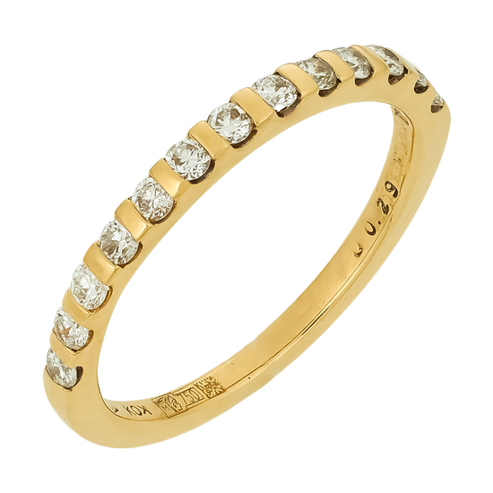 Кольцо из желтого золота 750 пробы c 13 бриллиантами, Л61022856 за 23 030 ₽